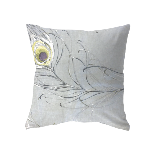 18x18 - Grey w/ Peacock Feather Outdoor
