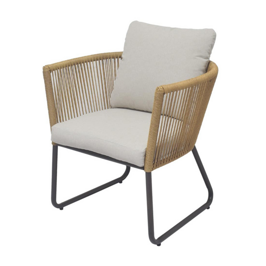 Black Steel Frame Patio Set Bondi with Beige Cushions