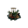 Christmas - Gold Candle Holder w/ Decorative Wreaths