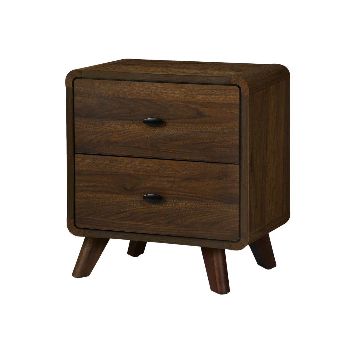 Side Table Walnut 2-Drawer