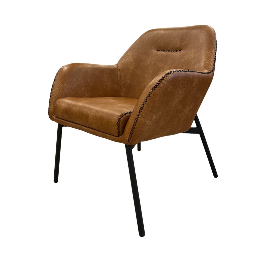 Faux Leather with Stitched Detailing Accent Chair