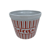 Bowl - Popcorn White & Red w/ Stripes