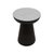 White Marble Round Side Table With Matte Black Metal Base Large