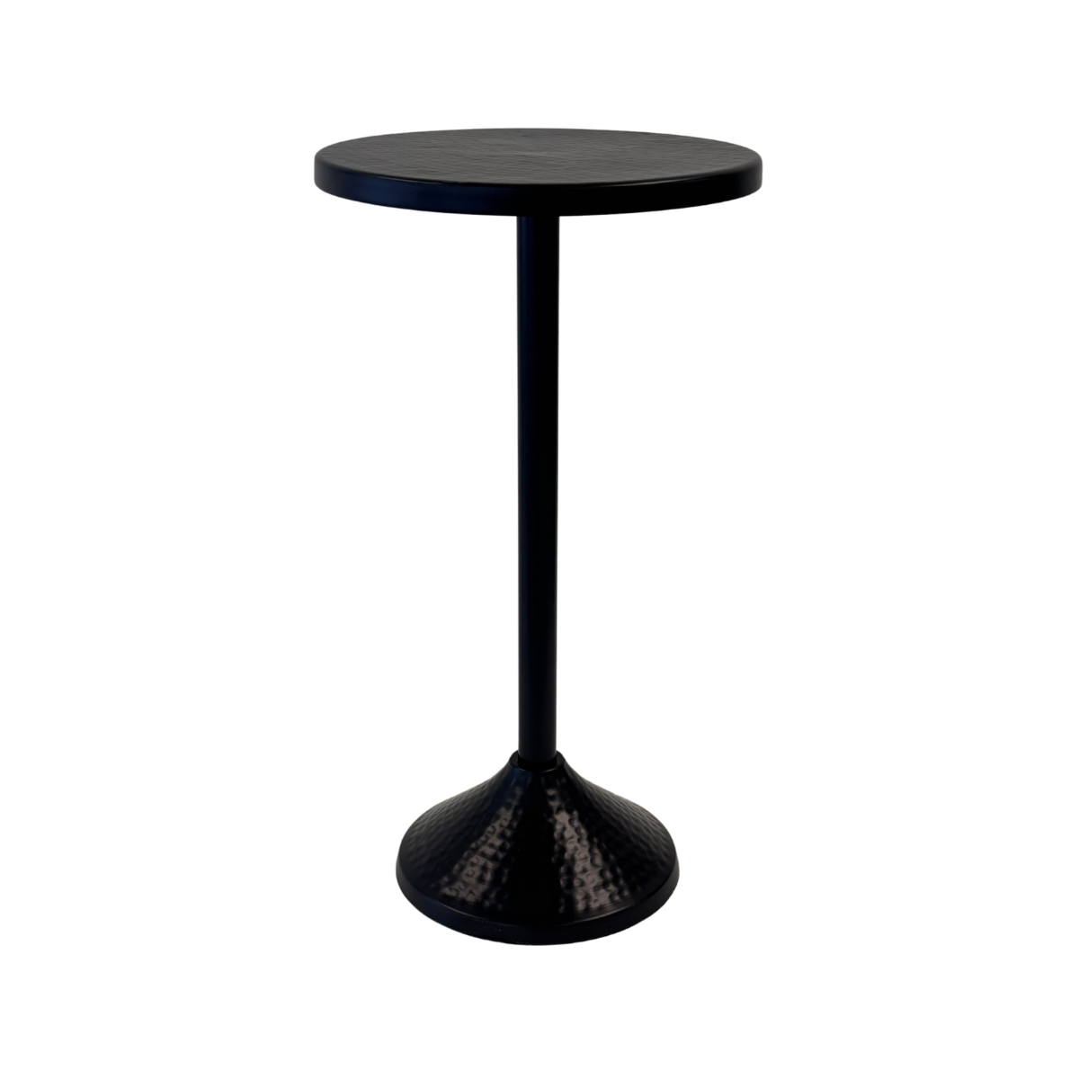 Round Black Metal Pedestal Side Table Large