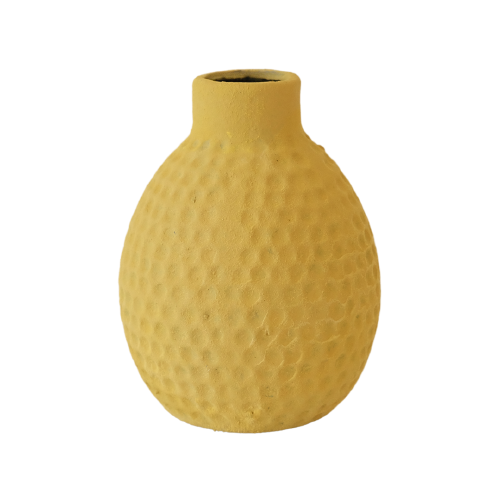 Small Mustard Dimpled Vase