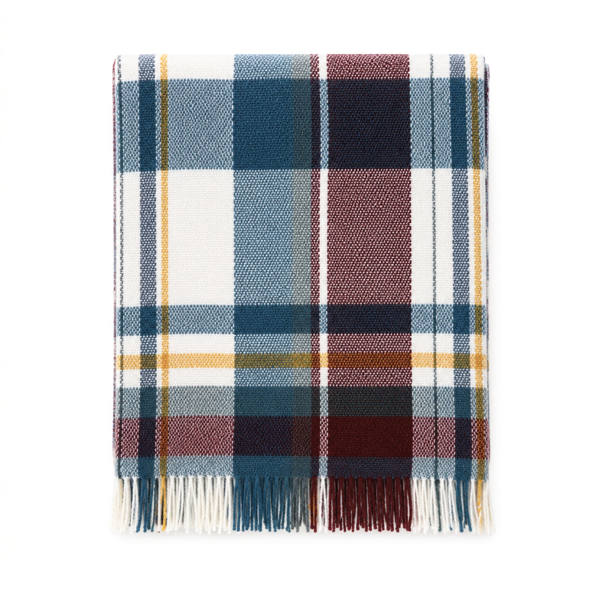 Plaid Tartan Red & Blue Throw