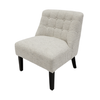 Beige Armless Accent Chair With Biscuit Tufted Back