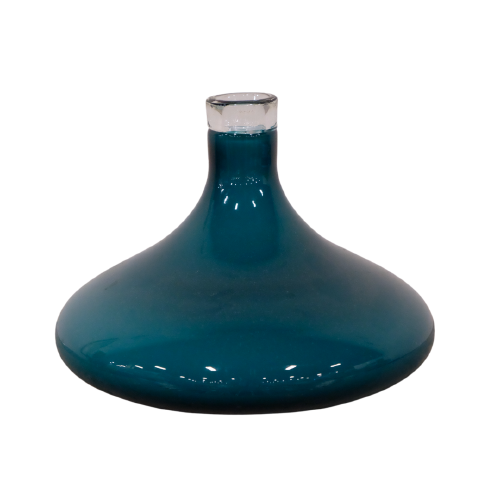 Small Round Clear Blue Top Vase