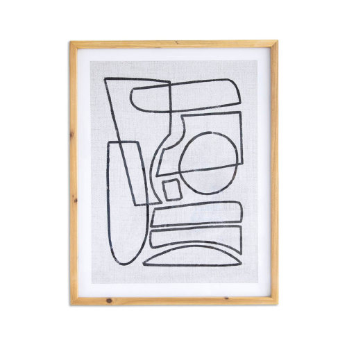 CLEARED/ Abstract A Black & Grey With Natural Frame