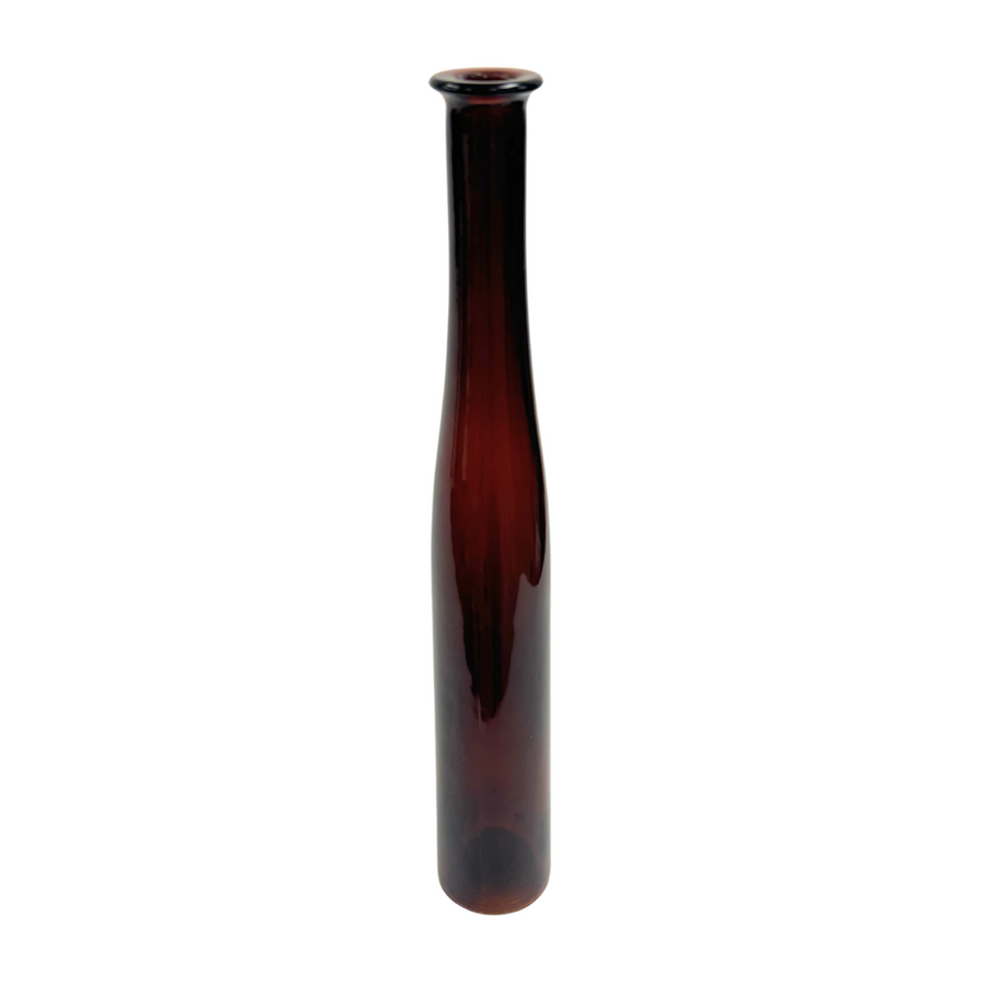 Glass Brown Slender Vase