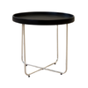 Tracy Round Black Top Chrome Legs End Table