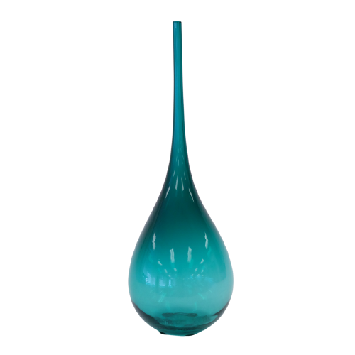 Small Blue Glass Tear Drop Vase