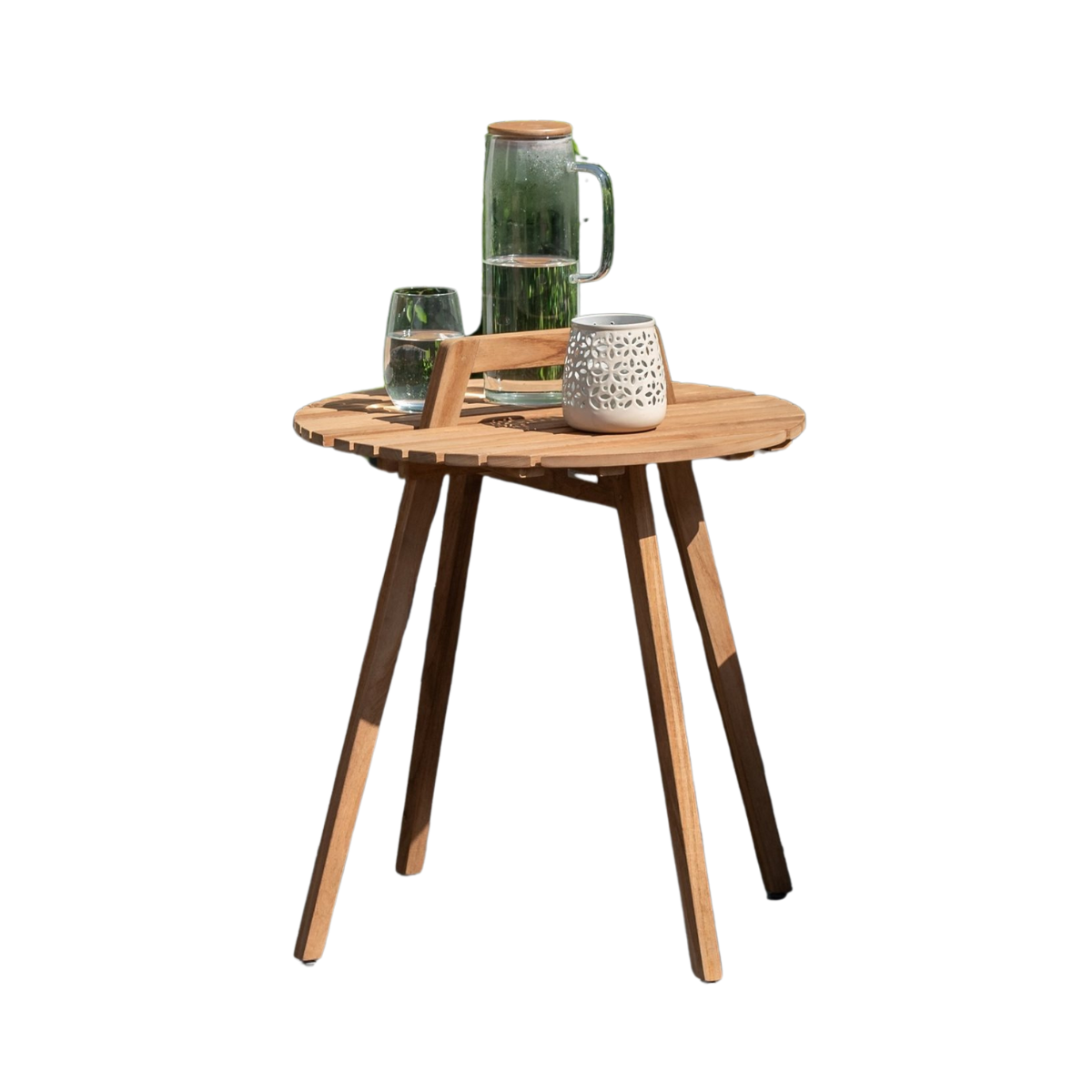 Round Nassau Natural Oak Side Table