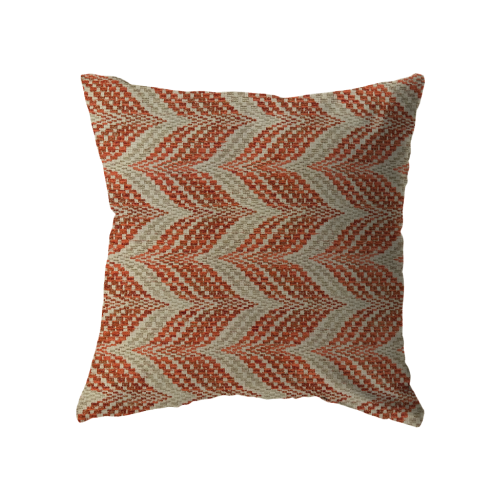 18x18 - Orange, Red, Beige & Taupe Chevron