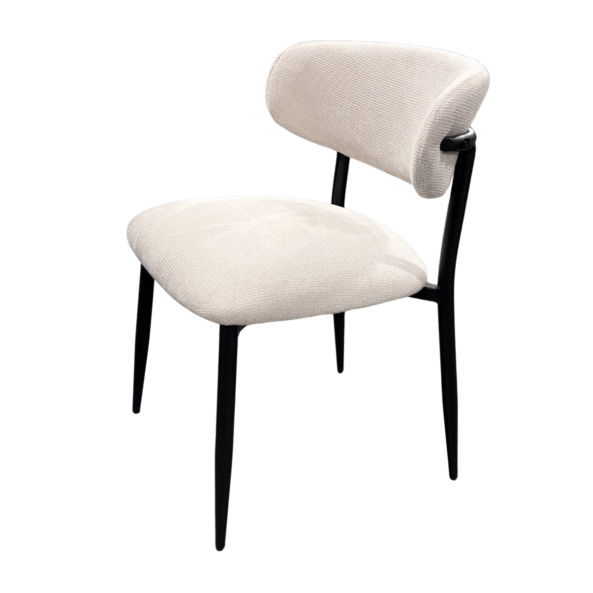 Armchair Ivory Fabric with Black Legs