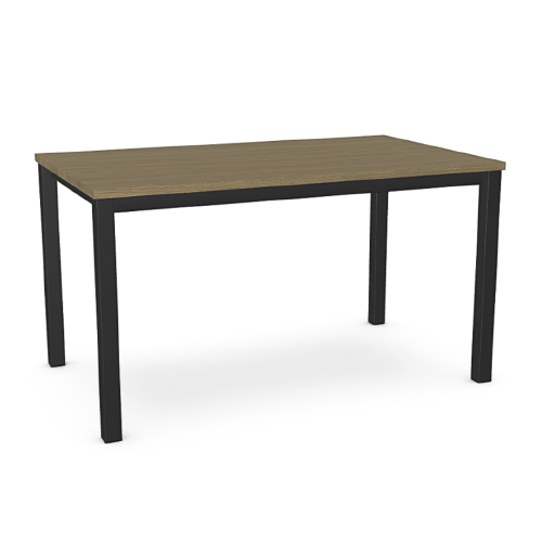 Azilis Biscotti Dining Table With Black Metal Legs