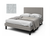 Complete Bed Twin w/ Upholstered Headboard Light Grey Cool