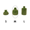 Vase - Medium Embossed Stoneware Green