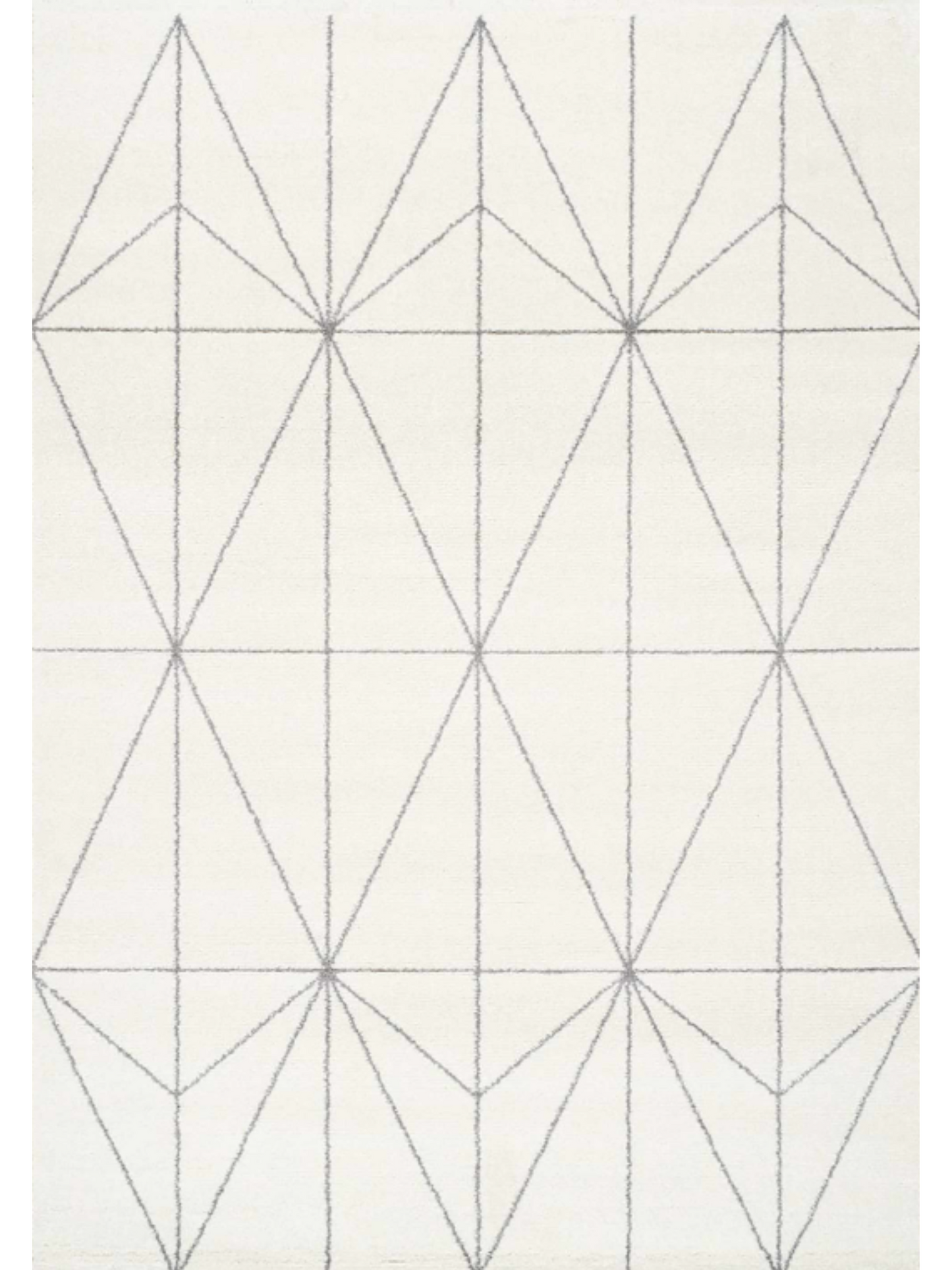 Cream Grey Geometric Diamonds Rug