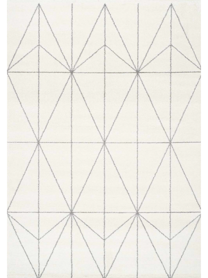 Cream Grey Geometric Diamonds Rug