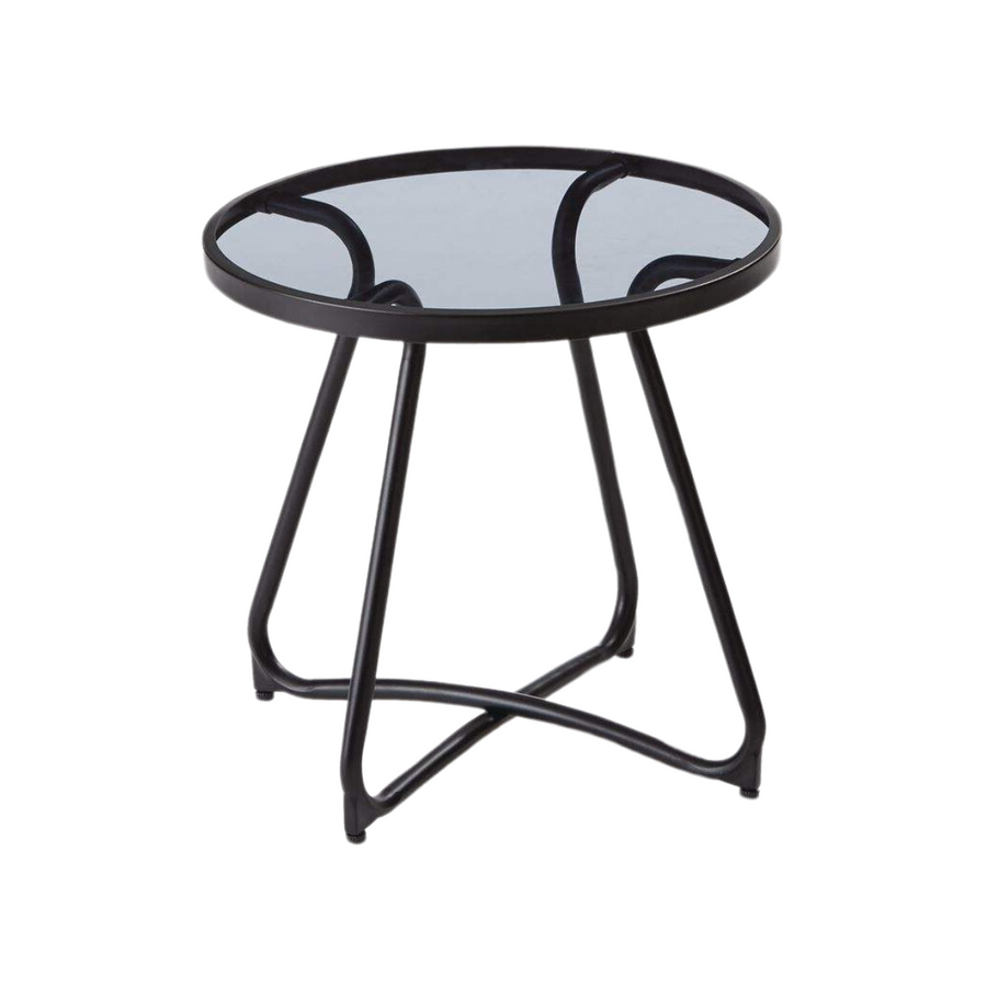 Acapulco Black Side Table with Glass Top