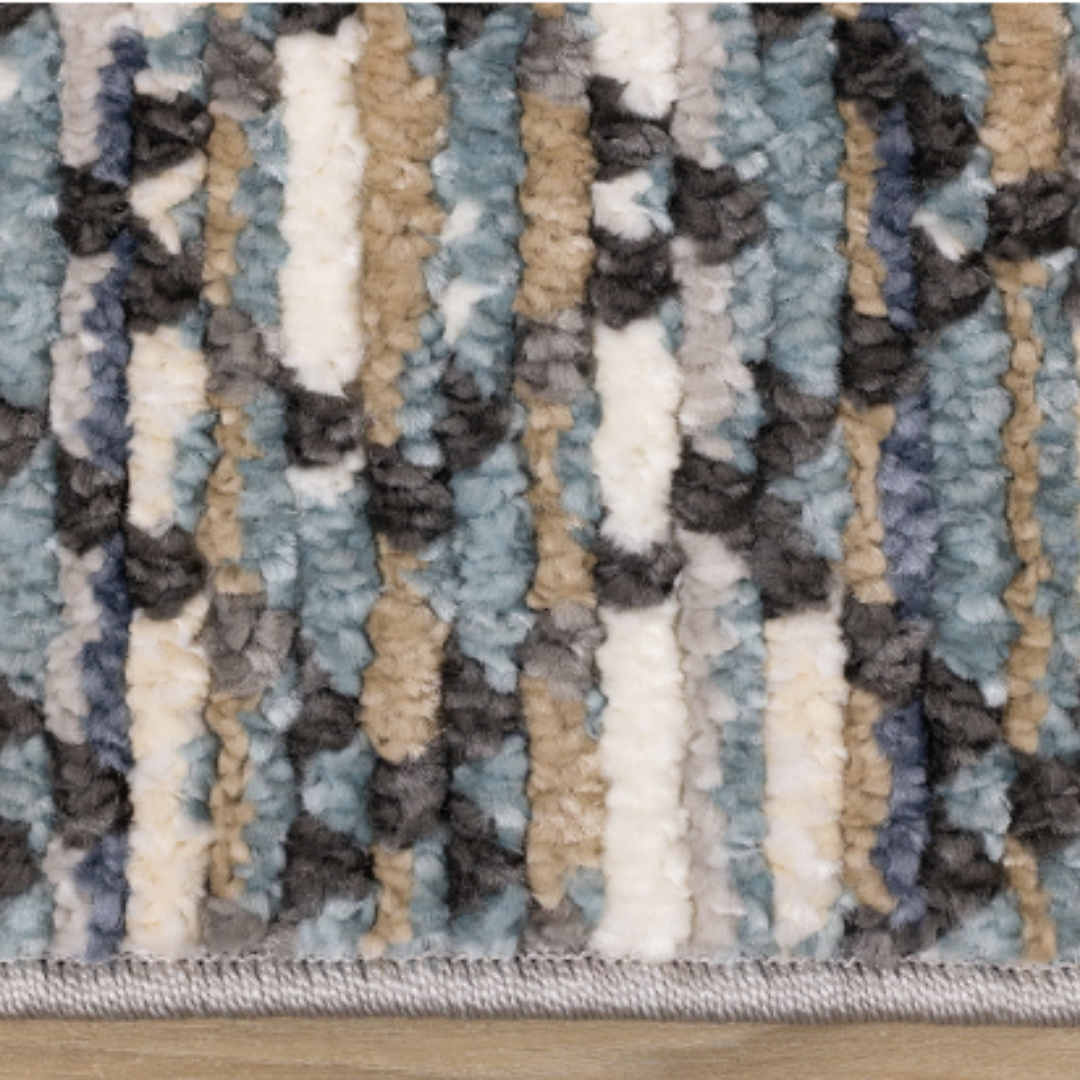 Calabar Blue Grey White Diamond Print