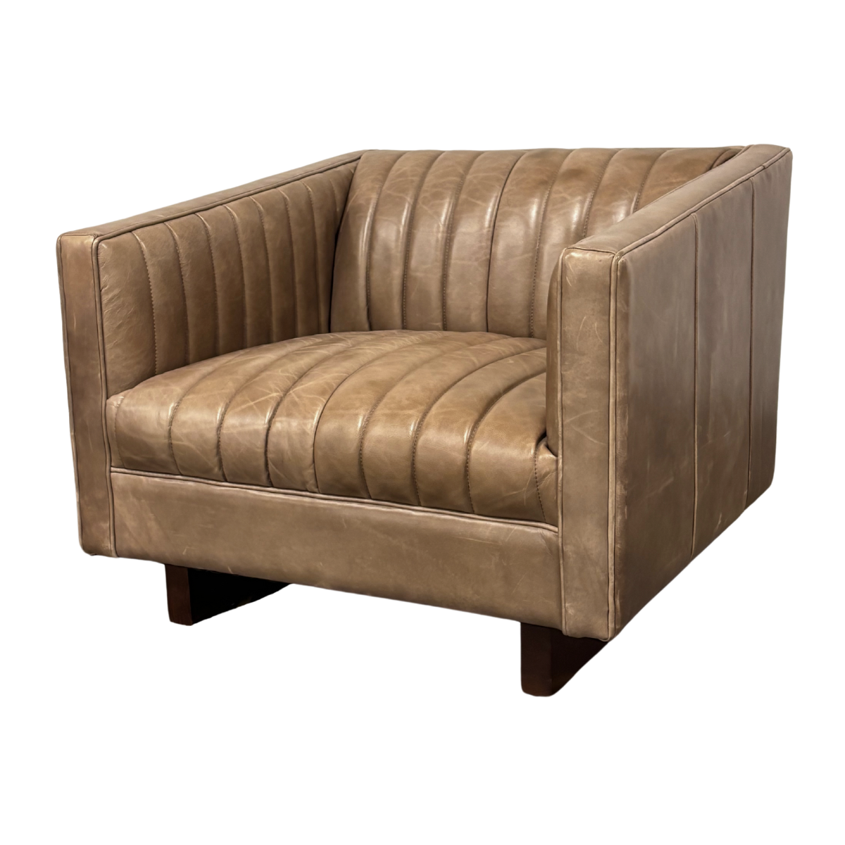 Wallace Saddle Brown Leather Accent Chair