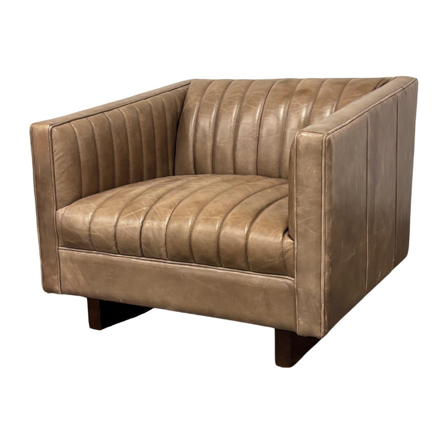 Wallace Saddle Brown Leather Accent Chair