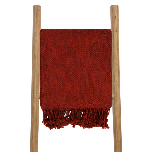 Red Herringbone Turner Throw