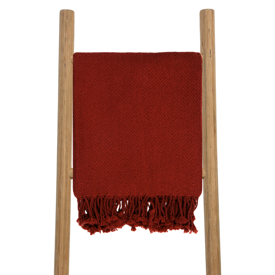 Red Herringbone Turner Throw