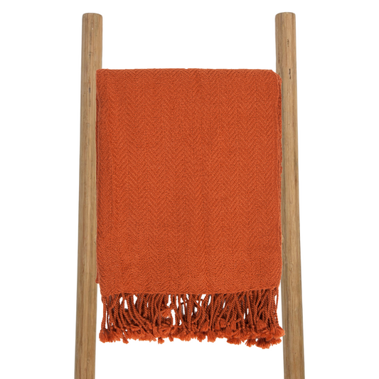 Orange Herringbone Turner Throw