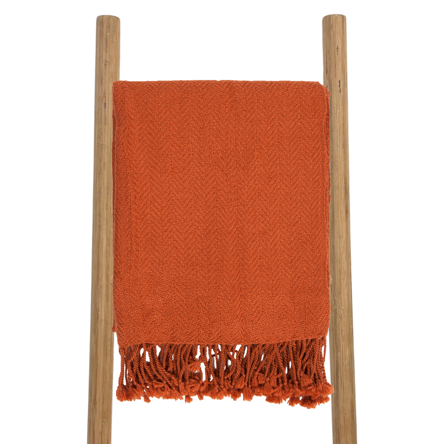 Orange Herringbone Turner Throw