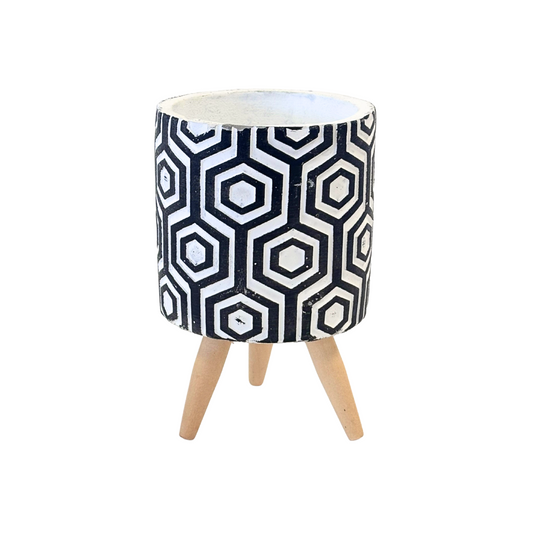 Mini Legs Black & White with Hexagon Pattern