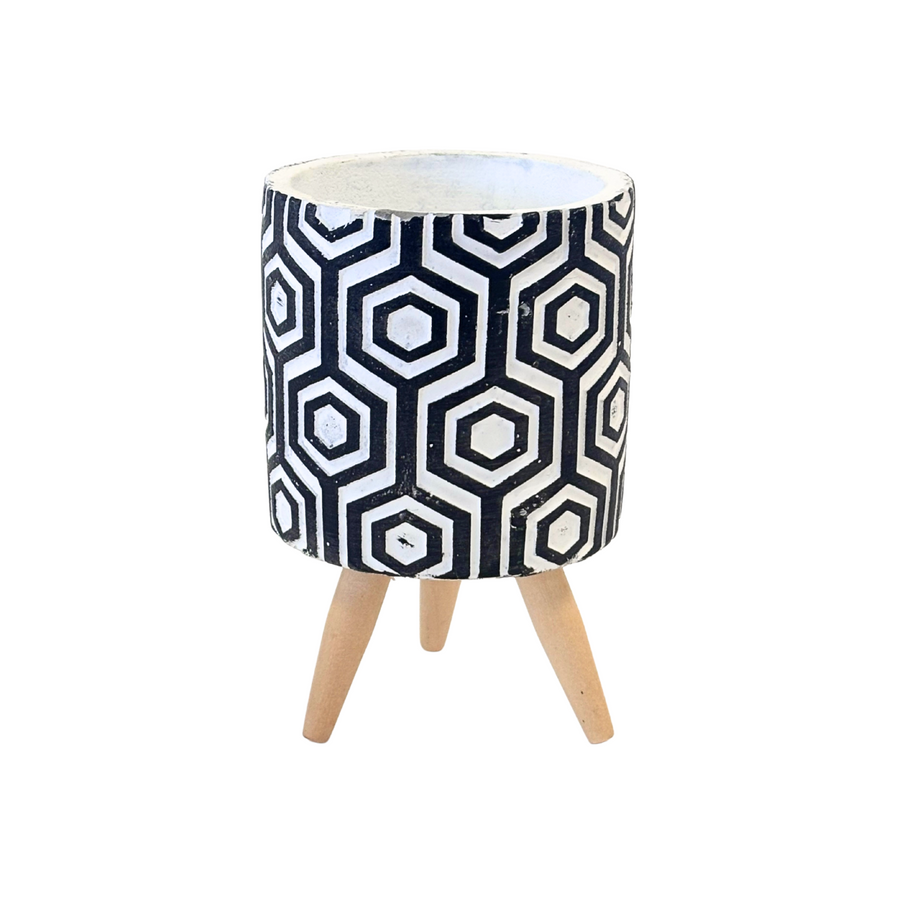 Mini Legs Black & White with Hexagon Pattern