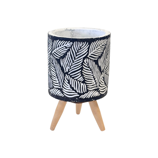 Mini Legs Black & White with Leaf Pattern