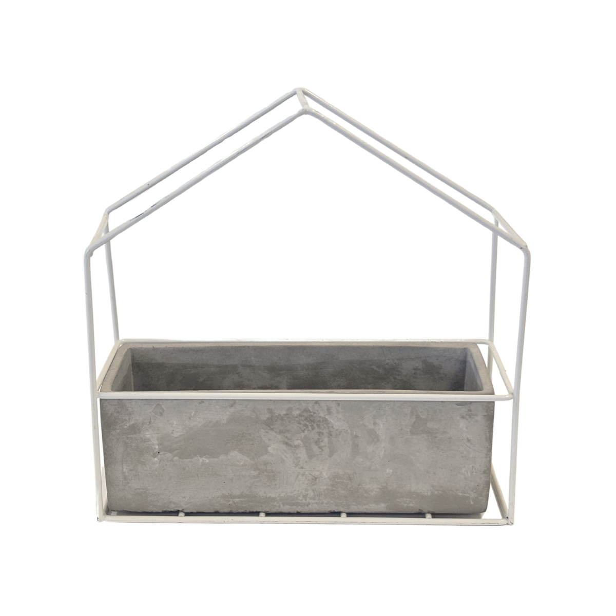 White House Frame With Concrete Pot Large