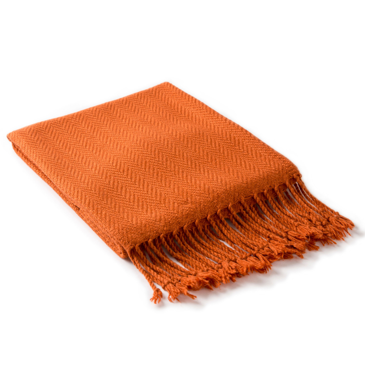 Orange Herringbone Turner Throw