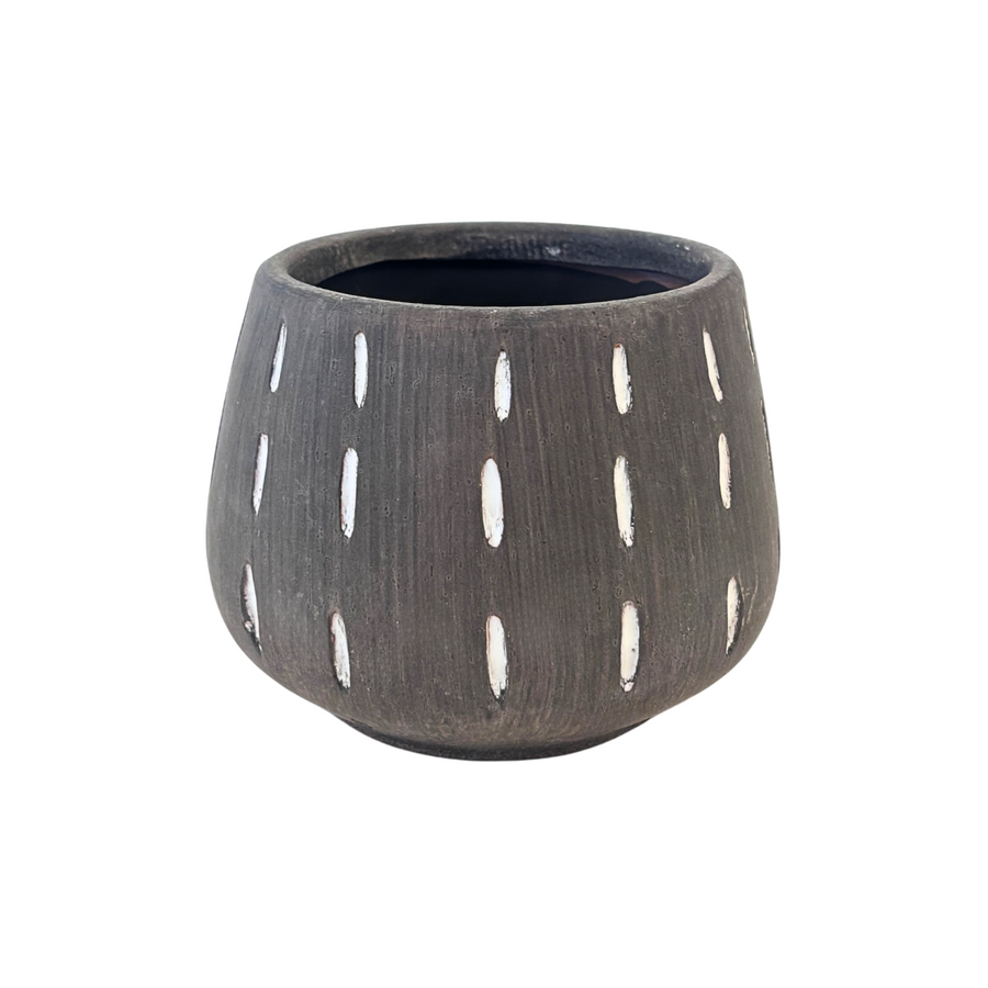 Round Terra-Cotta Glazed Planter