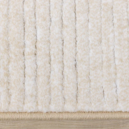 Ella White Rug w/Drop Stitch Design