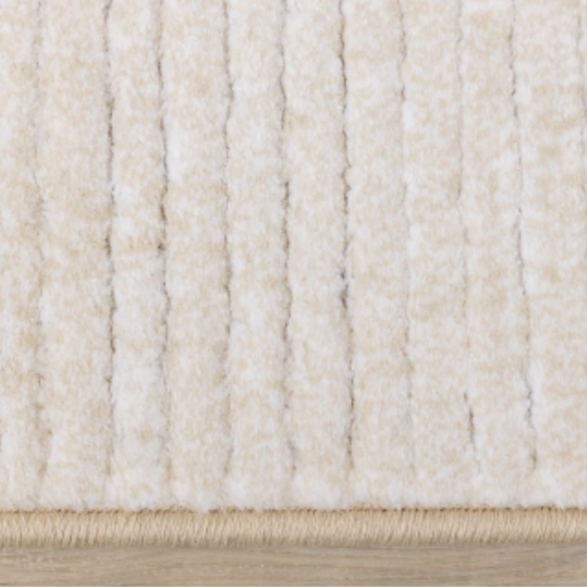 Ella White Rug w/Drop Stitch Design