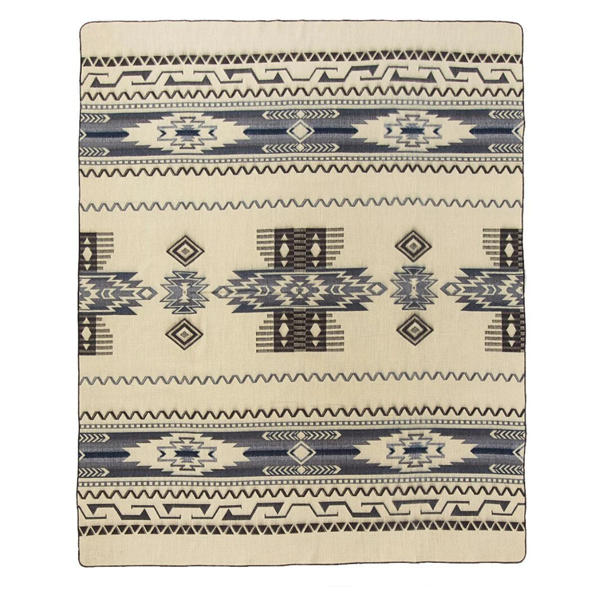 Reversible Queen Antisana Sky Blue & Cream Throw