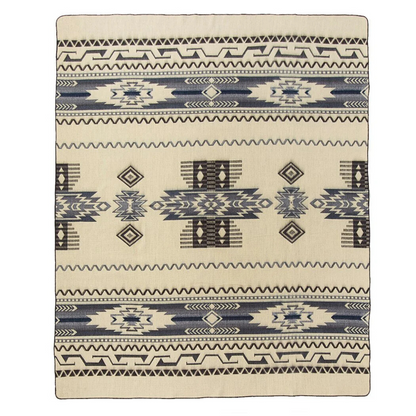 Reversible Queen Antisana Sky Blue & Cream Throw