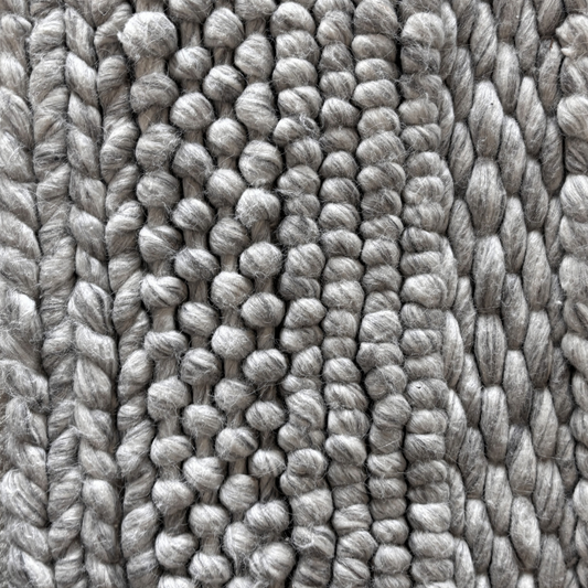 Grey and Cream Wool Rug