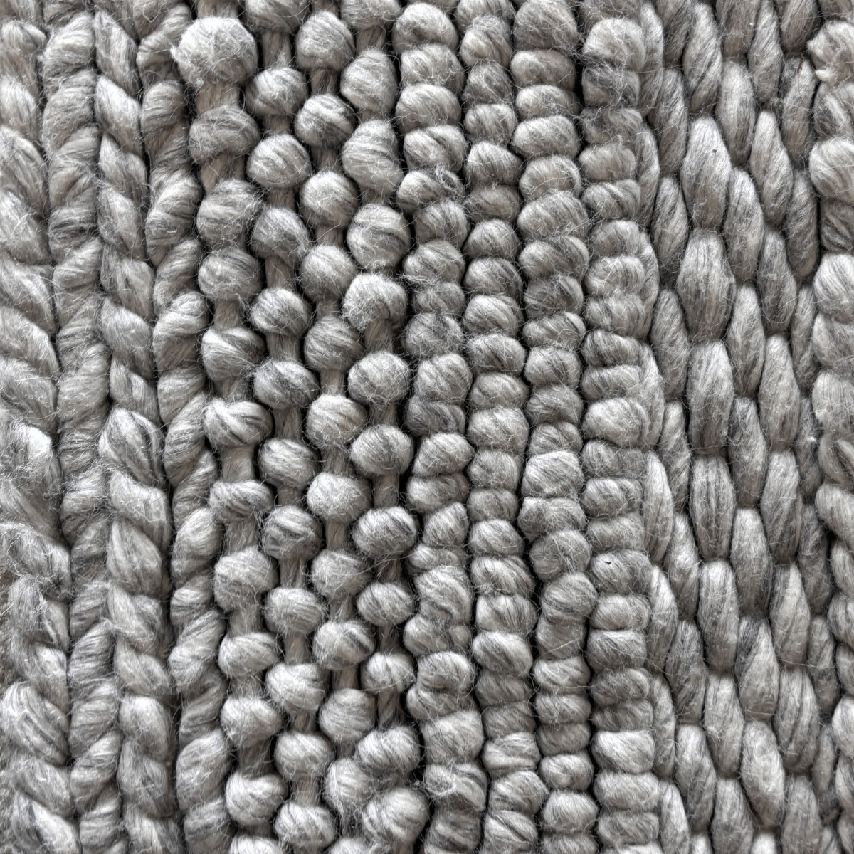Grey and Cream Wool Rug