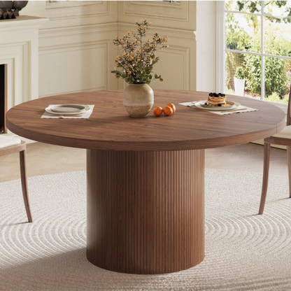 Round Walnut Dining Table 47¨