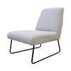 Kore Armless Chair Cream & Black With Black Metal Legs