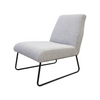 Kore Armless Chair Grey With Black Metal Legs