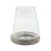 Clear Glass Candle Holder with Concrete Base