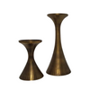 Medium Brass Ribbed Hourglass Candle Holder