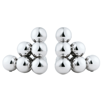 Chrome Stacked Balls Book End